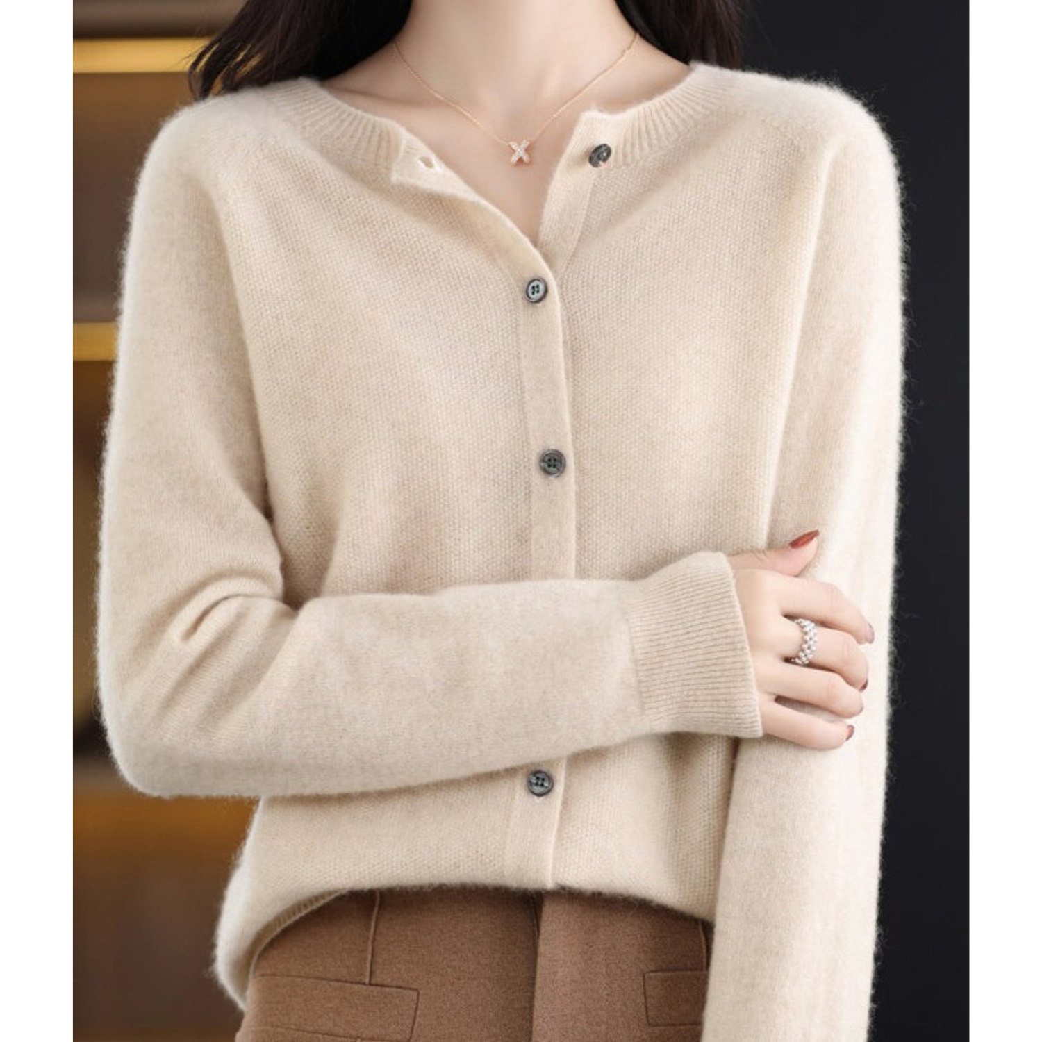 Damen Strickjacke - Knopfleiste & Lockere Passform