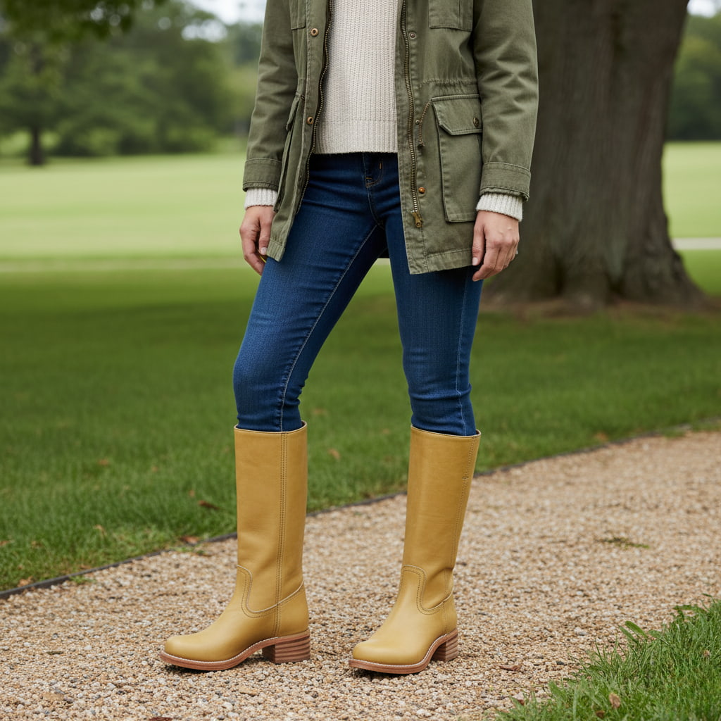Damen Kniehohe Stiefel - Schlupfstil mit Spitzer Zehenpartie