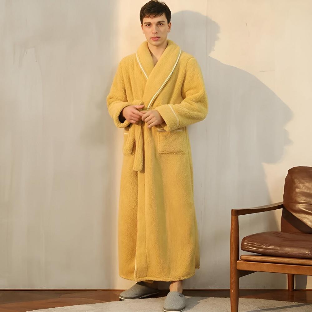 Unisex Langer Morgenmantel - Flauschiger mit Gürtel