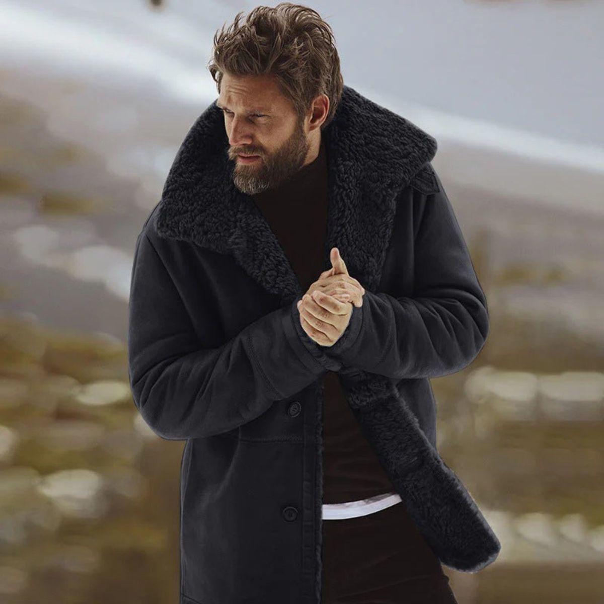 Herren Wintermantel – Gefütterter Klassischer Mantel