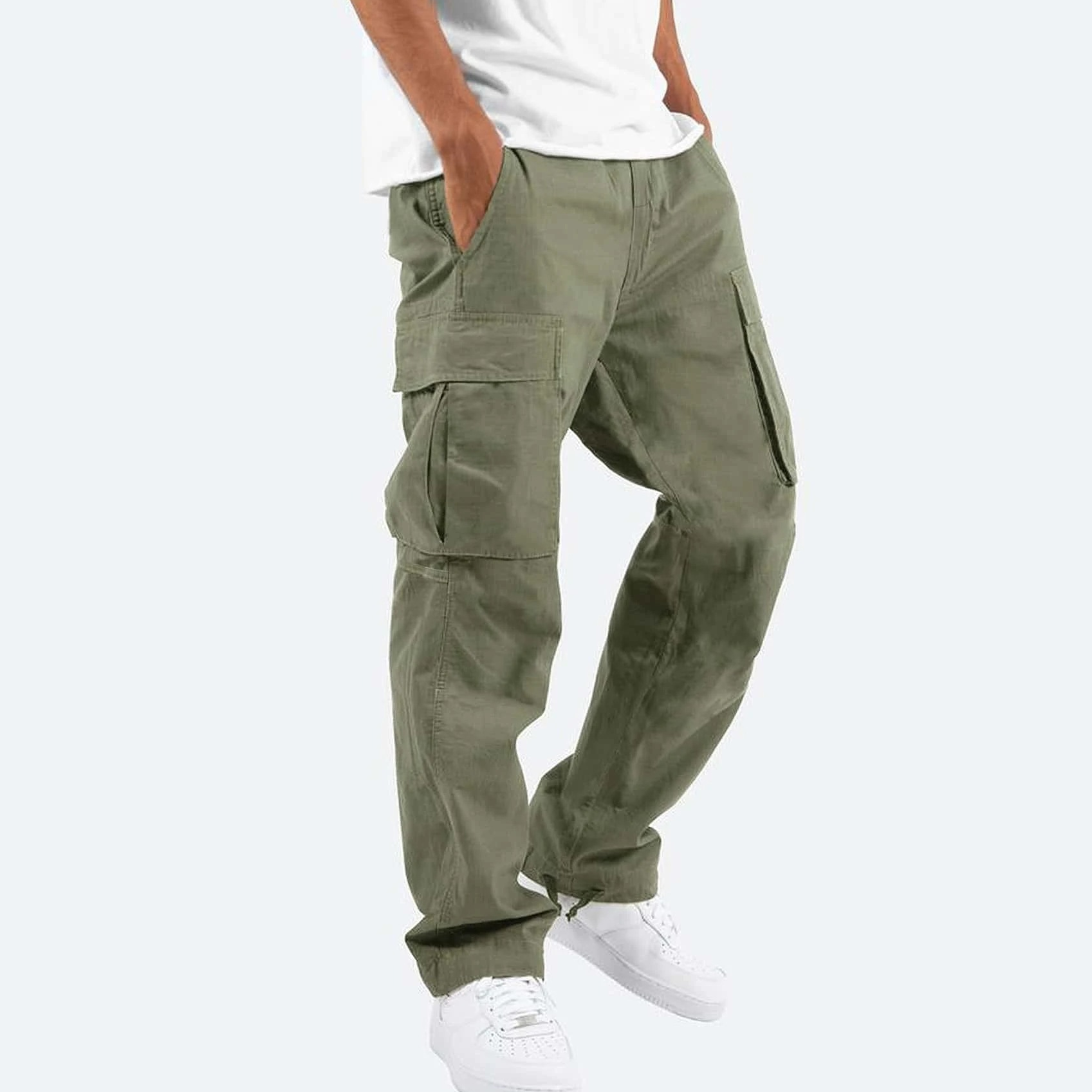 Herren Relaxed Fit Cargohose - Verstellbarer Kordelzug & lockere Passform
