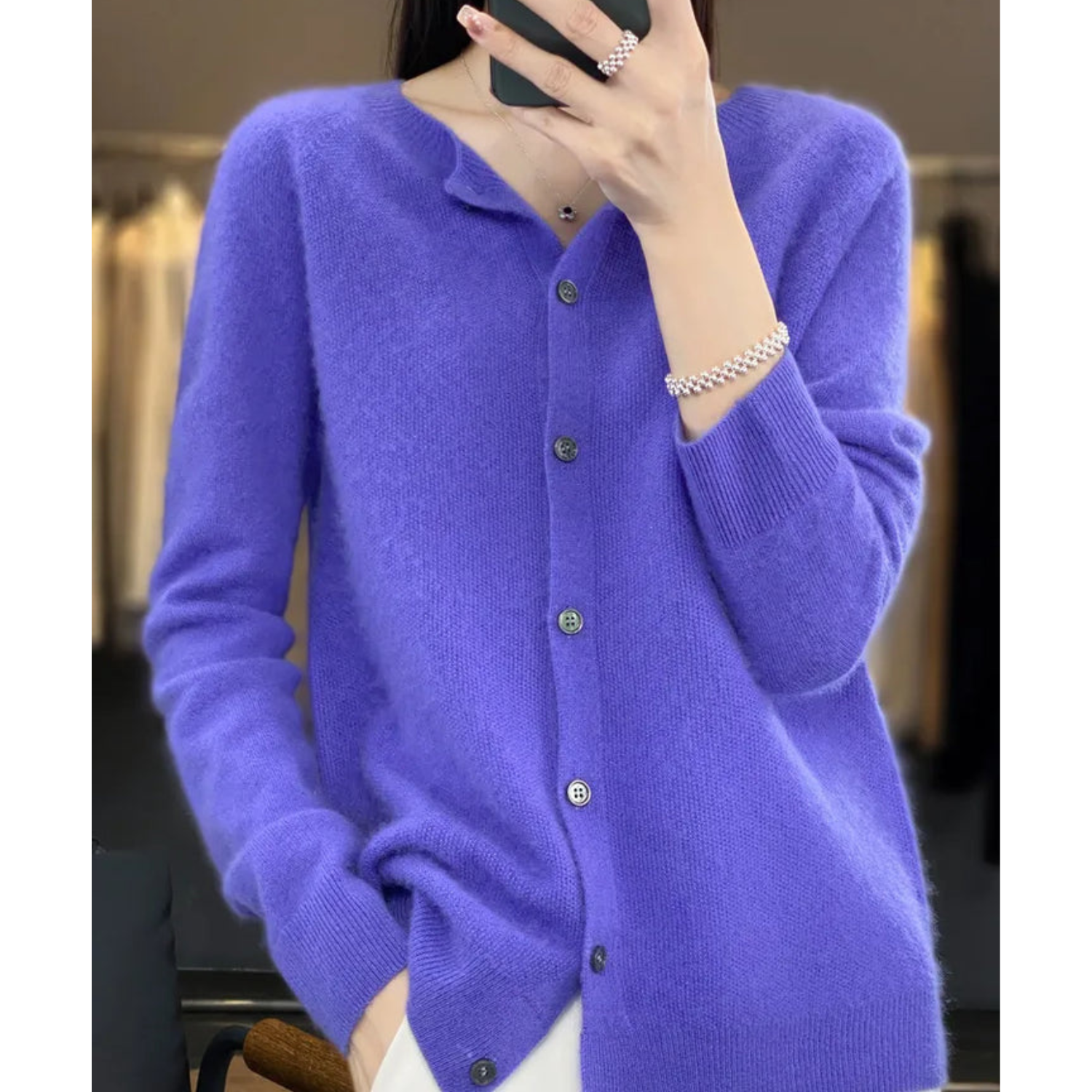 Damen Strickjacke - Knopfleiste & Lockere Passform