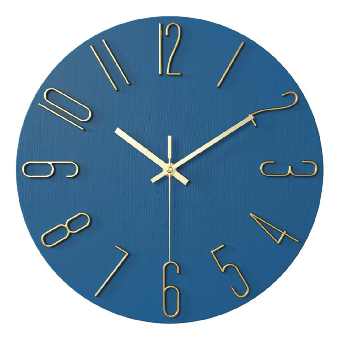Minimalistische Wanduhr - Stille Quarz mit 3D Geometrischem Akzent