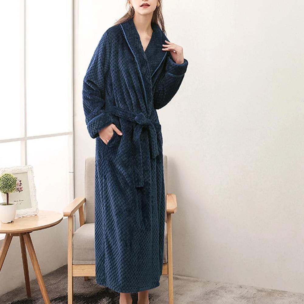 Unisex Langer Bademantel - Schalkragen Loungewear