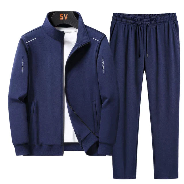 Herren-Trainingsanzug-Set – Jacke mit Reißverschluss & Schmal geschnittene Hose