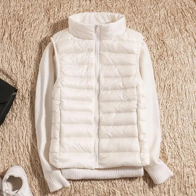 Damen Ultra Leichte Puffer Gilet - Gesteppt & Packbar