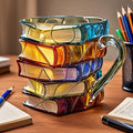 Mehrfarbige Kaffeetasse - Kreative Tasse im Gestapelte Bücher Design