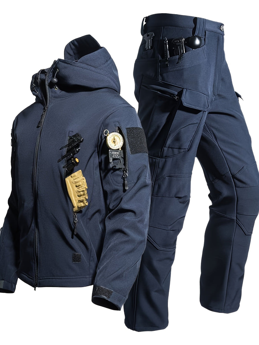 Herren Outdoor Thermisches Outfit Set – Multi-Taschen-Jacke & Cargo-Hose