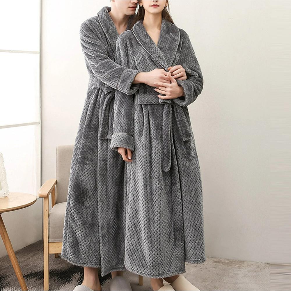Unisex Langer Bademantel - Schalkragen Loungewear