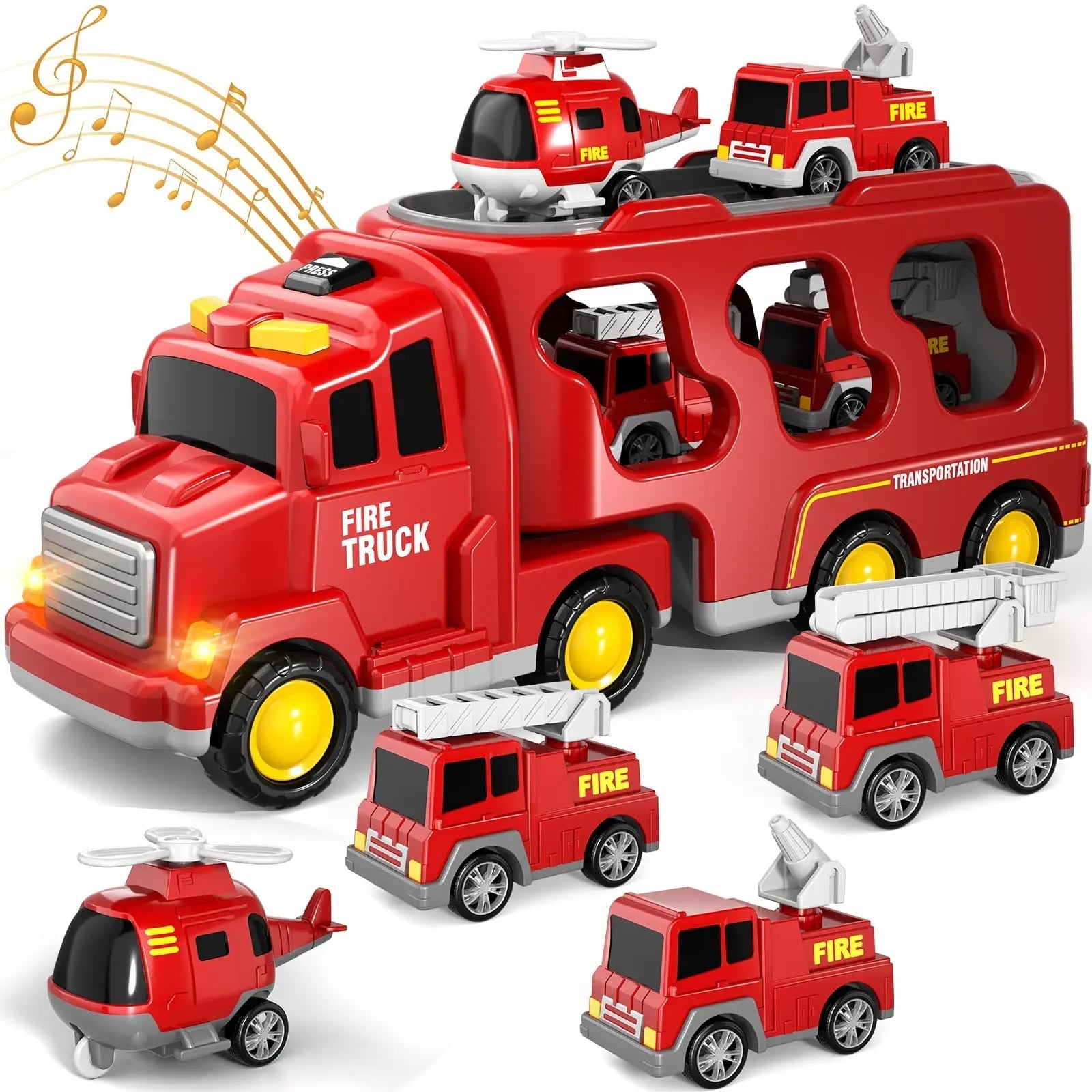 Kinder Spielzeug-Lastwagen - Musik & Licht mit Baufahrzeugen