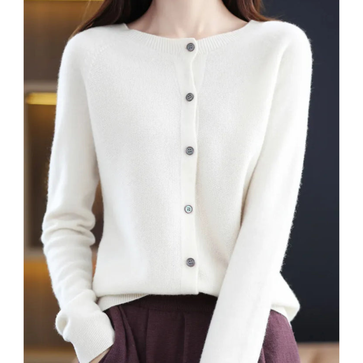 Damen Strickjacke - Knopfleiste & Lockere Passform