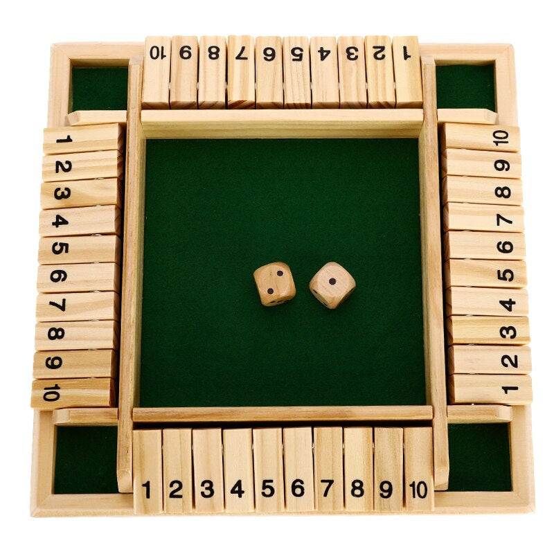 Holz Würfelspiel Brettspiel – Zahlen Lernspiel für Familien