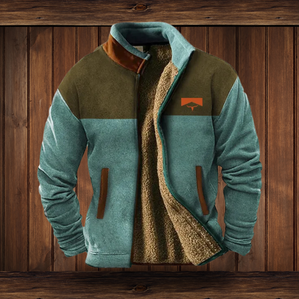 Herren Tribal Muster Jacke - Weiche Textur mit Stehkragen