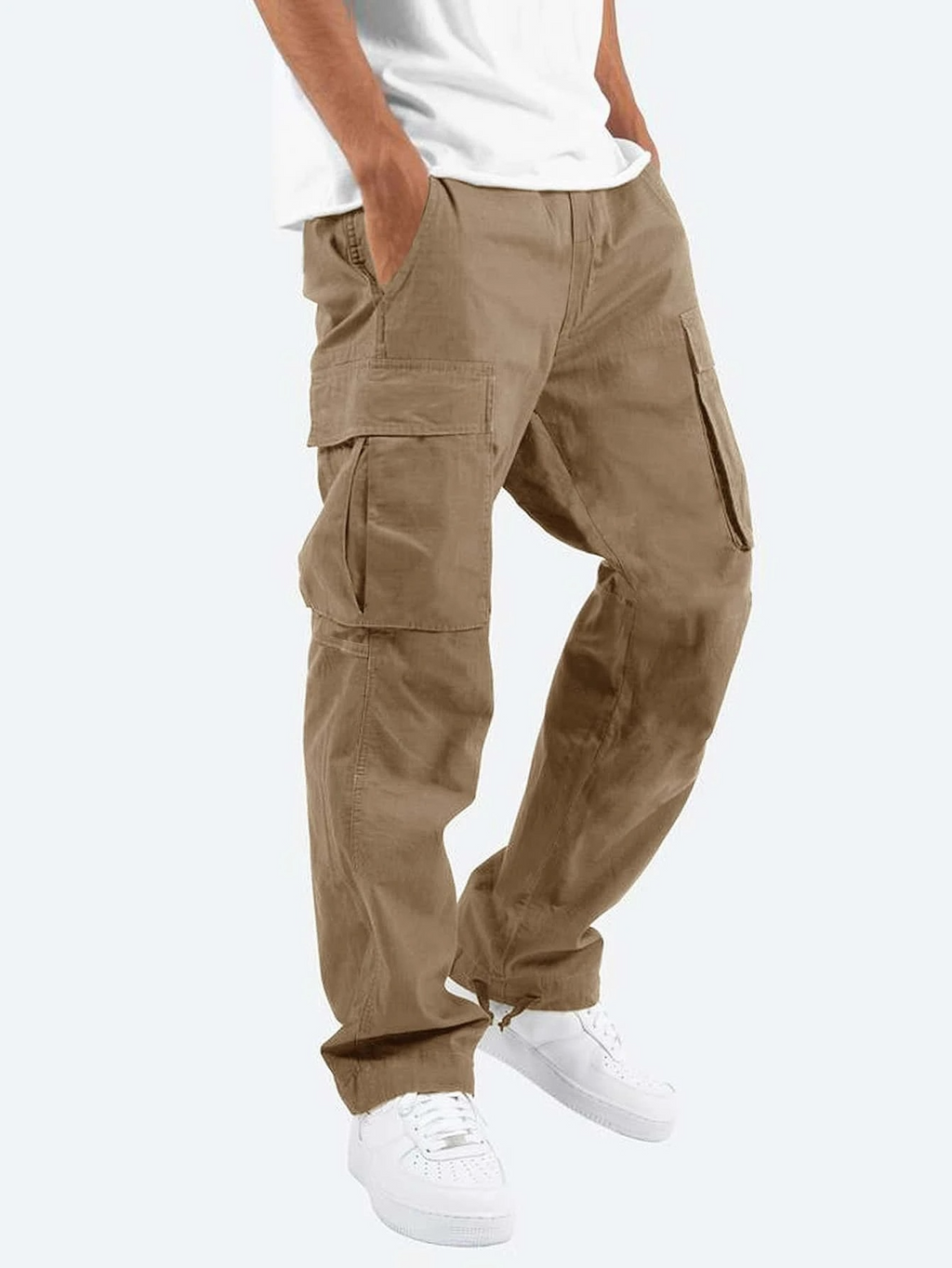 Herren Relaxed Fit Cargohose - Verstellbarer Kordelzug & lockere Passform