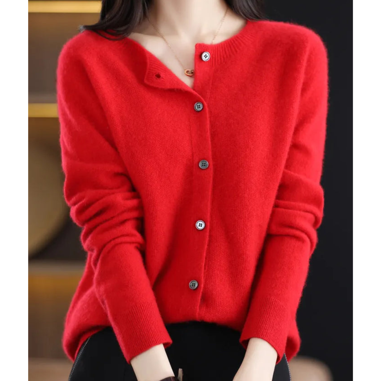 Damen Strickjacke - Knopfleiste & Lockere Passform