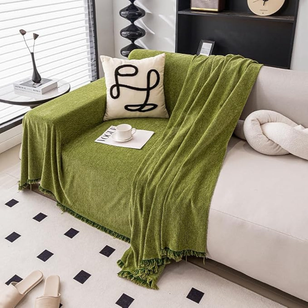 Wasserdichter Sofa-Bezug – Rutschfest mit Fransen-Detail