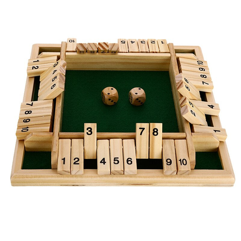 Holz Würfelspiel Brettspiel – Zahlen Lernspiel für Familien
