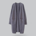 Damen Langer Cardigan – Oversized mit Aufgesetzten Taschen