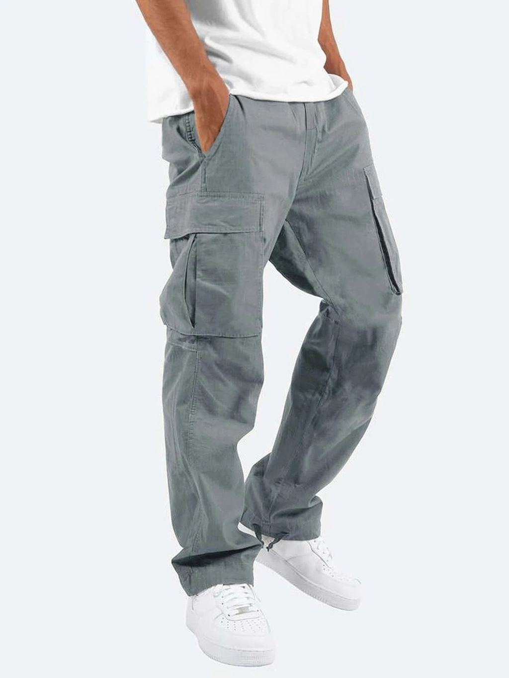 Herren Relaxed Fit Cargohose - Verstellbarer Kordelzug & lockere Passform