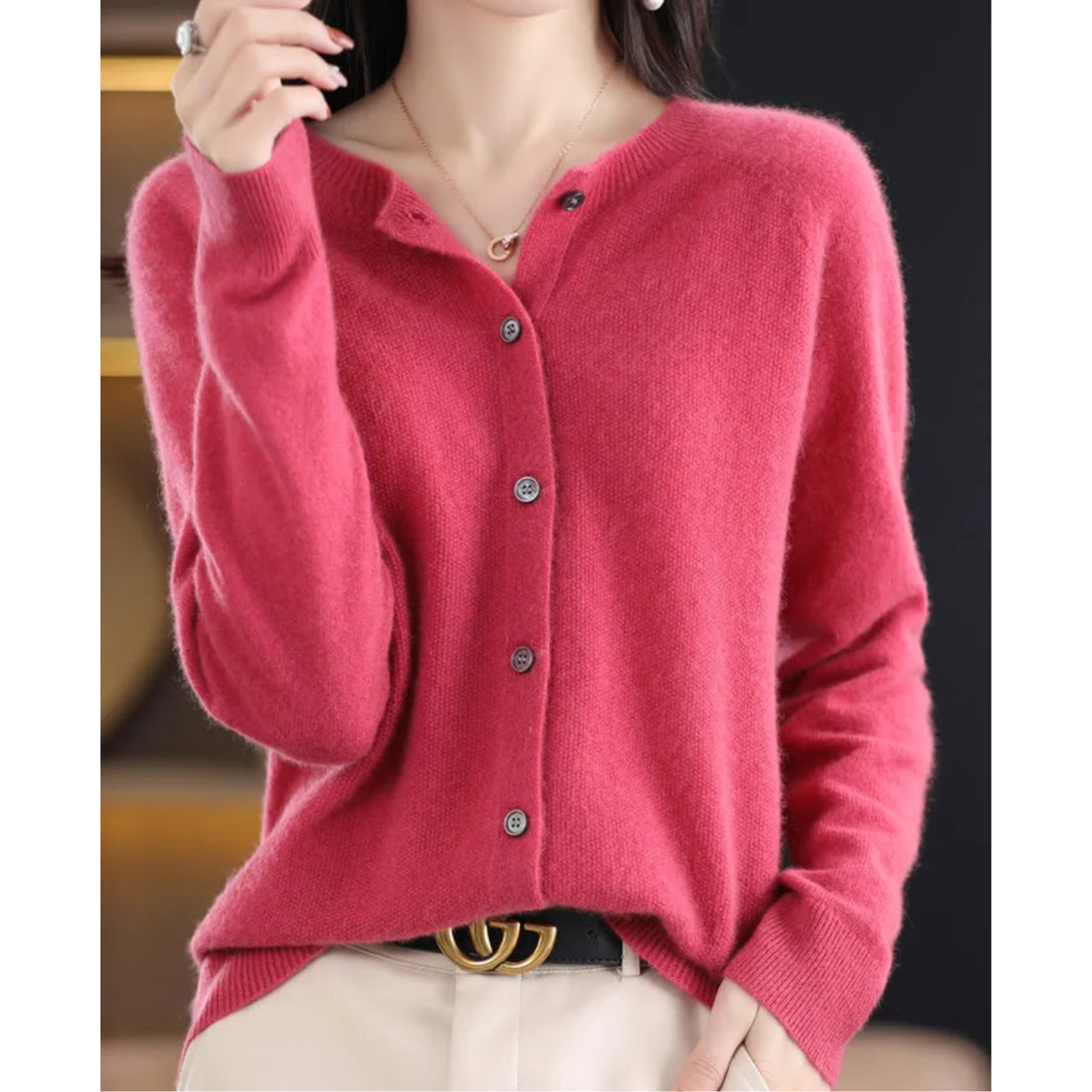 Damen Strickjacke - Knopfleiste & Lockere Passform