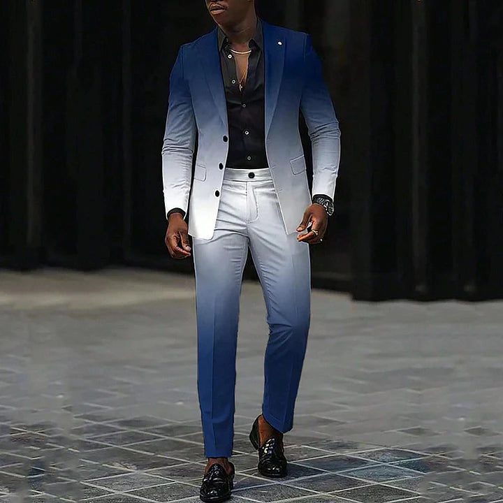Herren 2-teiliger Anzug – Ombre Blazer & Gerade Hose