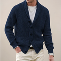 Herren Strick Cardigan - Gerippt mit Schalkragen