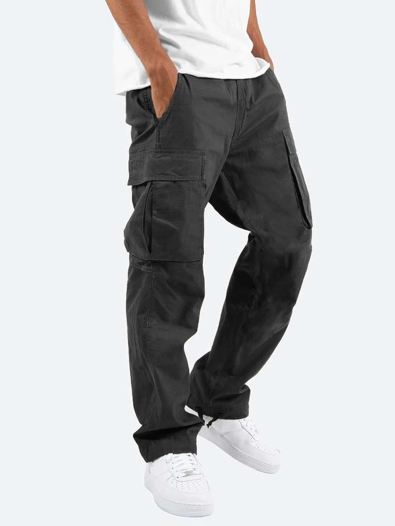 Herren Relaxed Fit Cargohose - Verstellbarer Kordelzug & lockere Passform