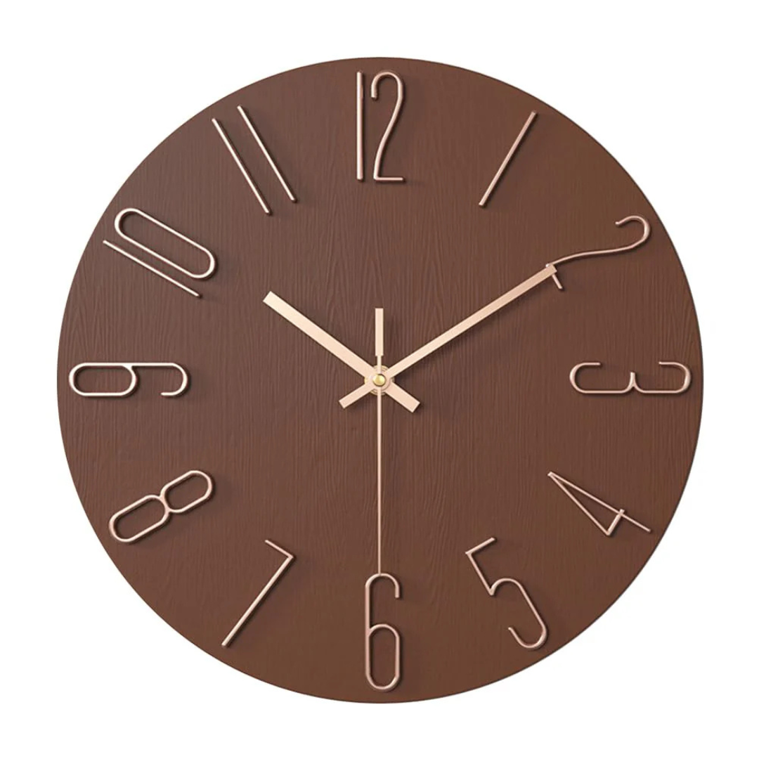 Minimalistische Wanduhr - Stille Quarz mit 3D Geometrischem Akzent