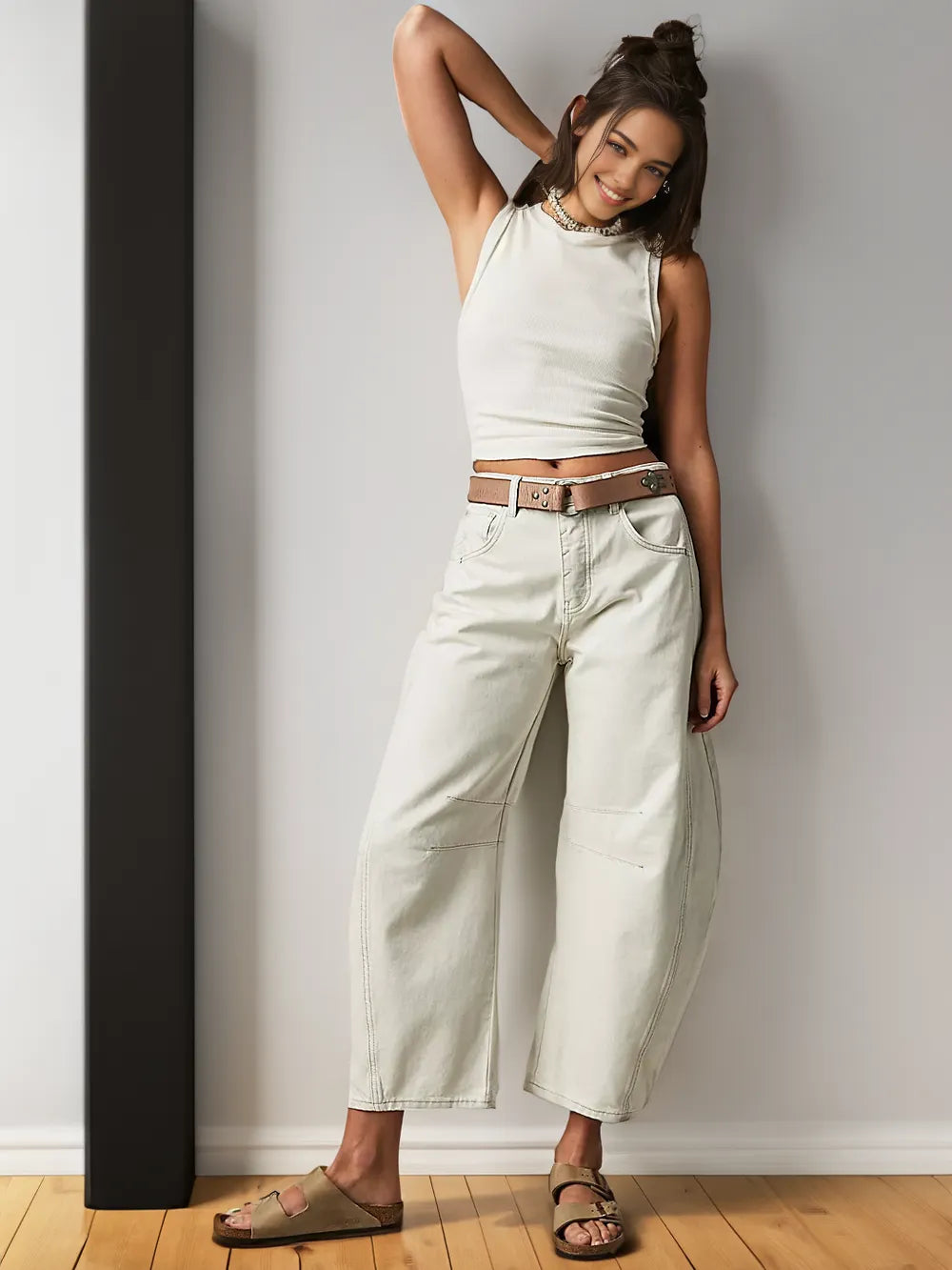 Damen-Jeans mit weitem Bein - Hohe Taille & Lockere Passform