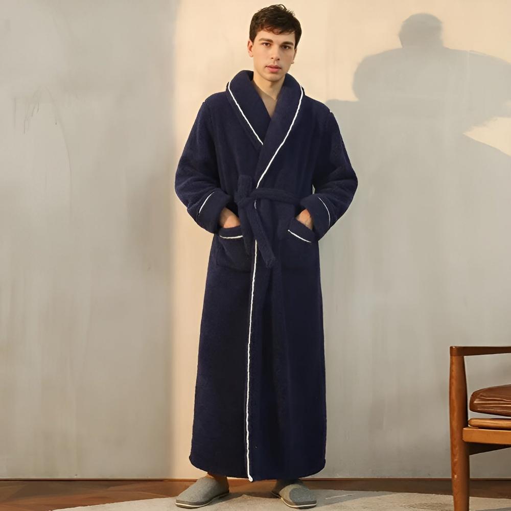 Unisex Langer Morgenmantel - Flauschiger mit Gürtel
