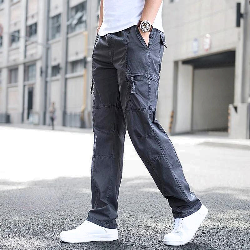 Herren Cargohose mit Lockerer Passform - Gerades Bein mit Multi-Taschen