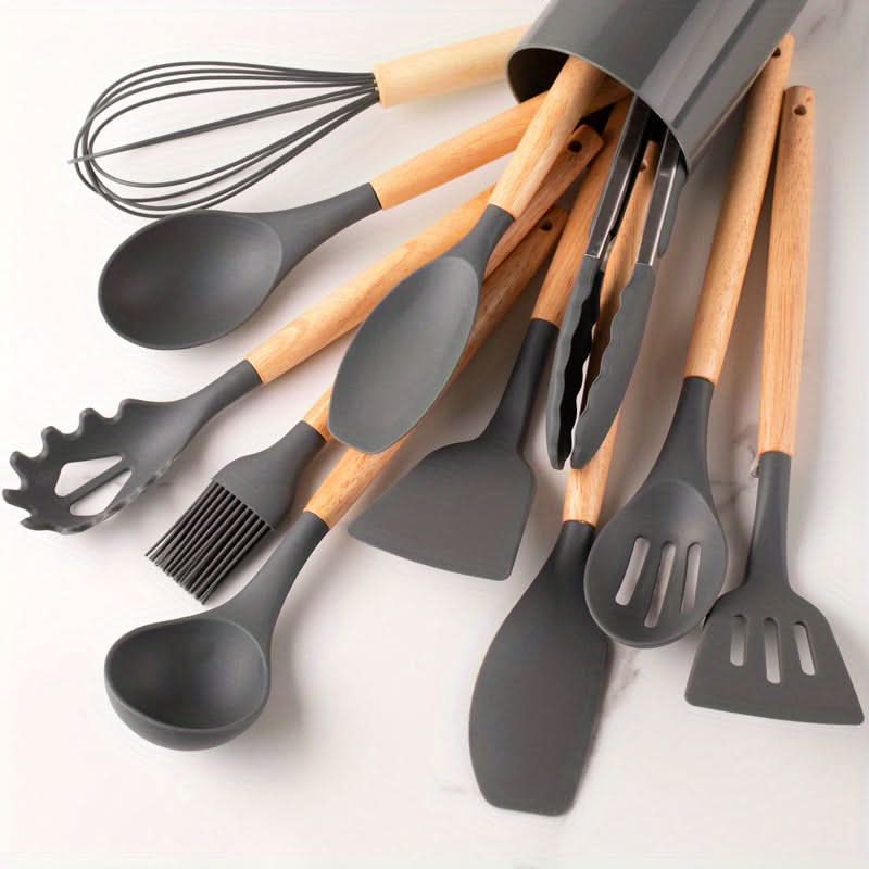 12-teiliges Küchen-Utensilien-Set - Kratzfest & Hitzebeständig