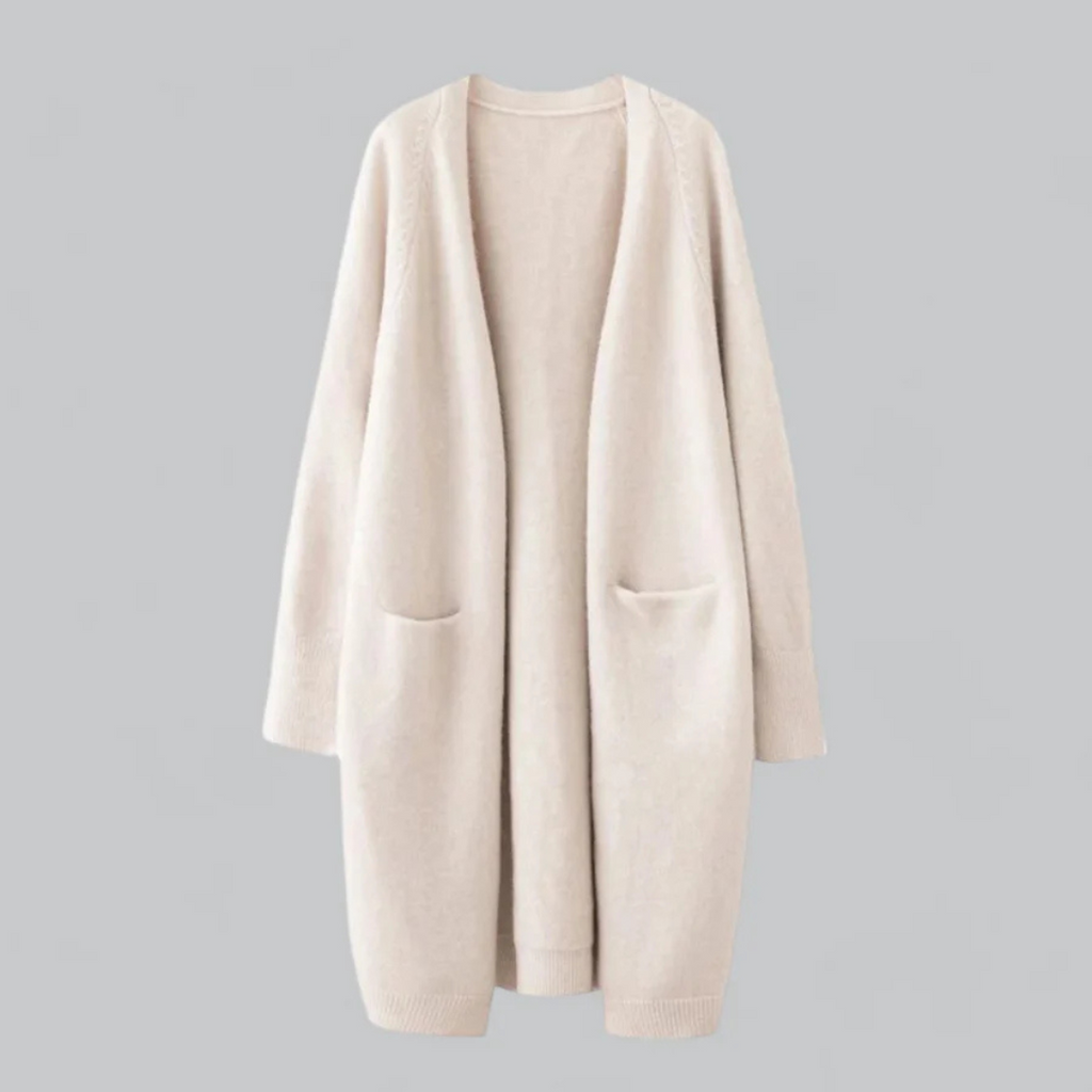 Damen Langer Cardigan – Oversized mit Aufgesetzten Taschen