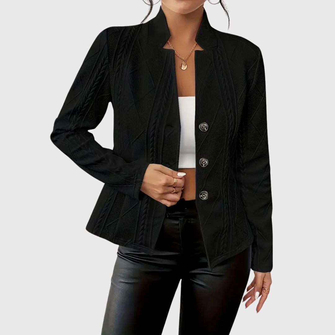 Damen Kurz-Blazer – Einreihig mit Stehkragen