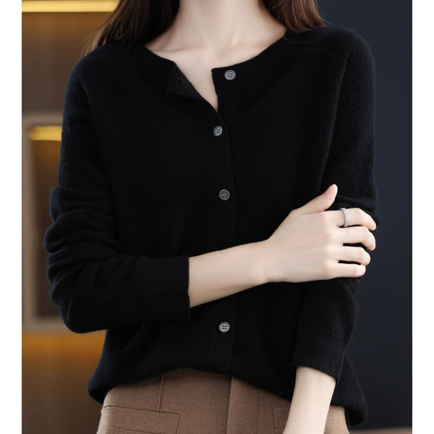 Damen Strickjacke - Knopfleiste & Lockere Passform