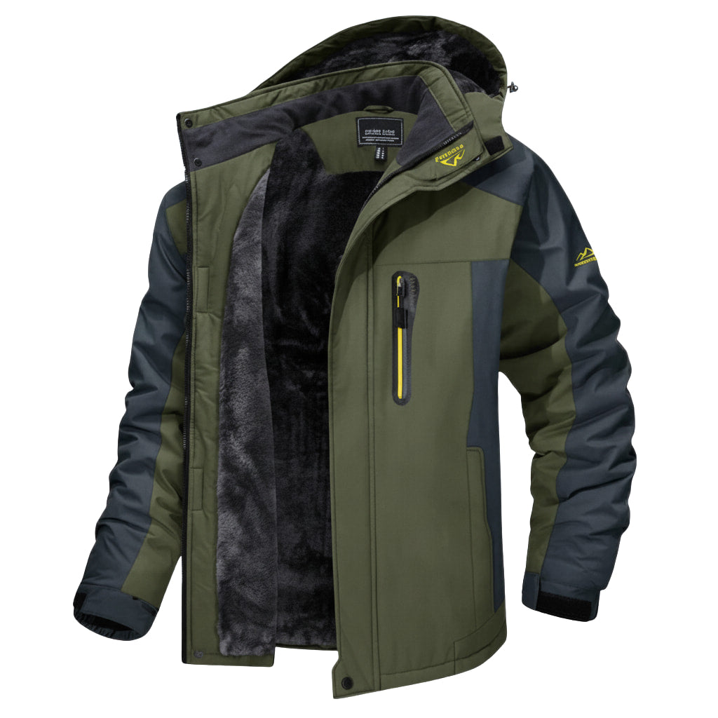 Herren Winter-Kapuzenjacke - Wasserdicht & Multitasche