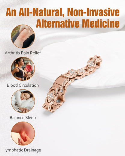 🔥Diystar® Copper Bracelets for Women. Pure Copper Magnetic Bracelet with 3800 Gauss Effective Magnets