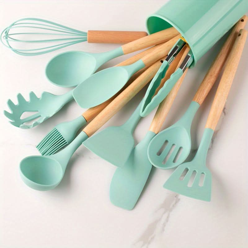 12-teiliges Küchen-Utensilien-Set - Kratzfest & Hitzebeständig