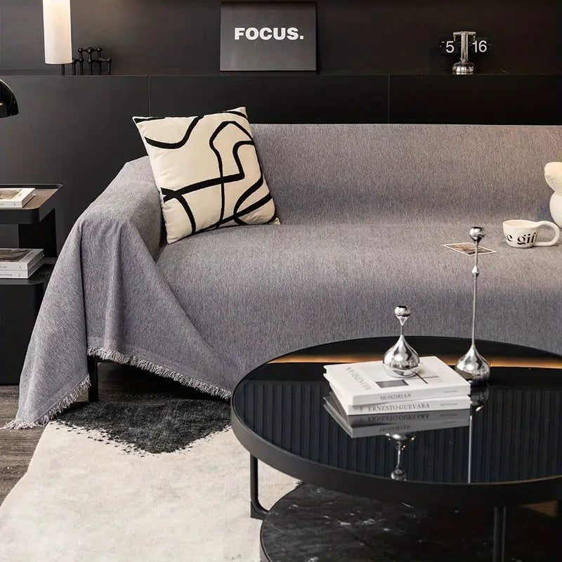 Wasserdichter Sofa-Bezug – Rutschfest mit Fransen-Detail
