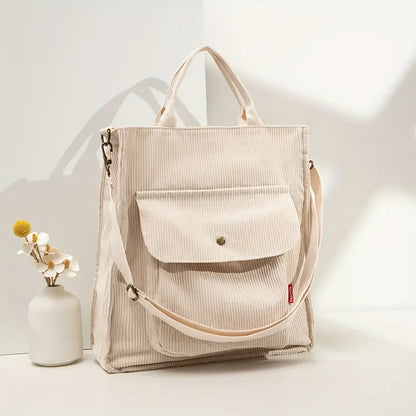 Damen Cord Tote Bag - Elegante Accessorio Quotidiano