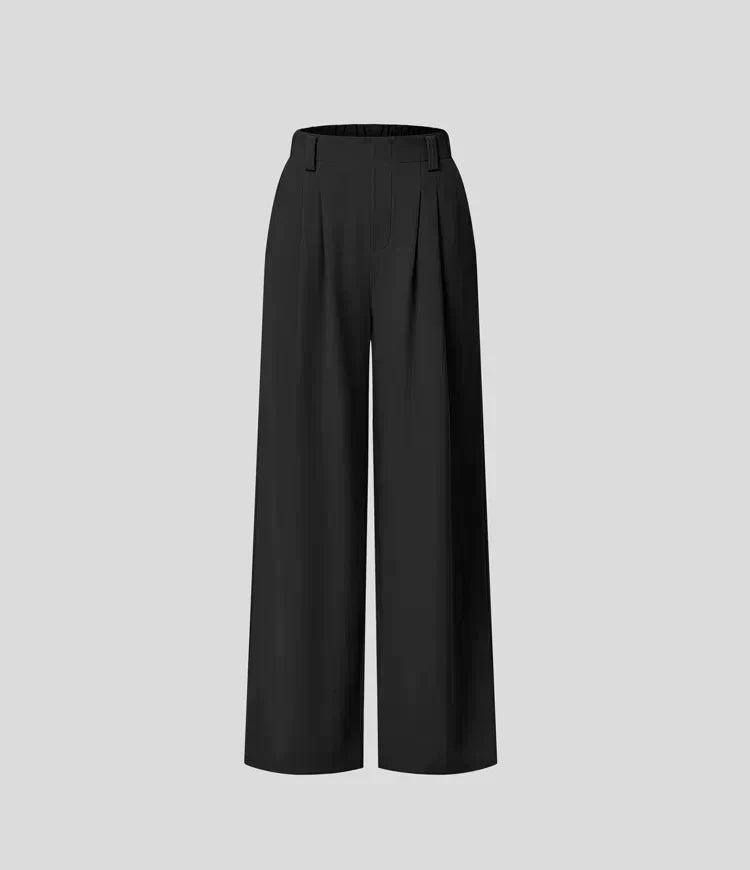 Damen Plissee Arbeitshose - Weites Bein & High-Waisted
