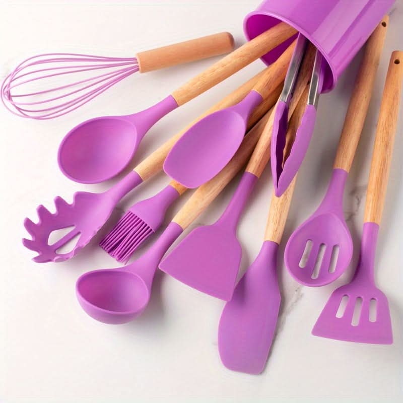 12-teiliges Küchen-Utensilien-Set - Kratzfest & Hitzebeständig