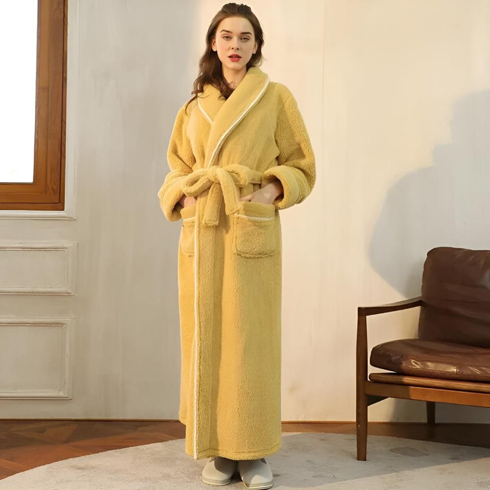 Unisex Langer Morgenmantel - Flauschiger mit Gürtel