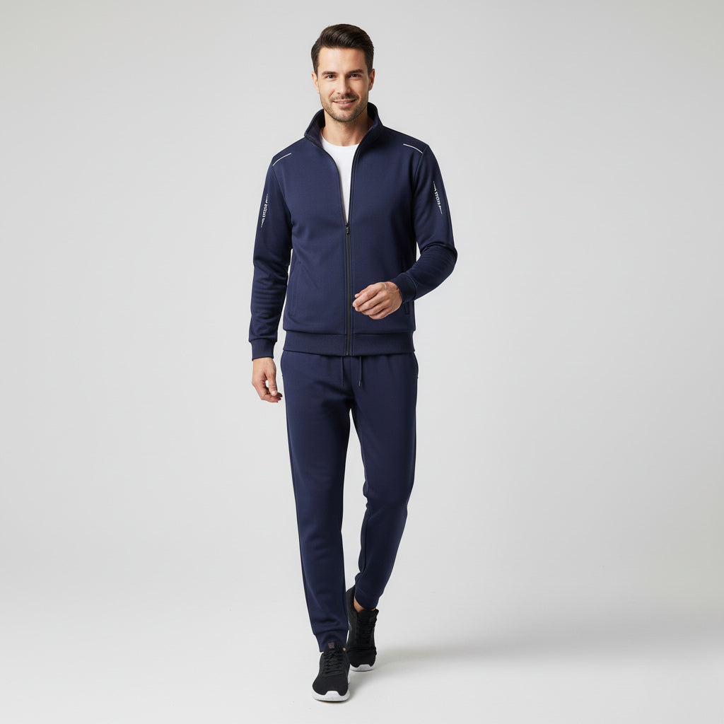 Herren-Trainingsanzug-Set – Jacke mit Reißverschluss & Schmal geschnittene Hose