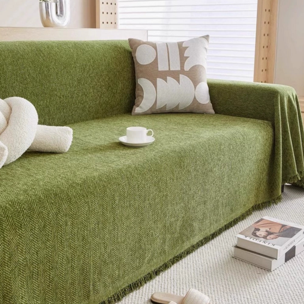 Wasserdichter Sofa-Bezug – Rutschfest mit Fransen-Detail