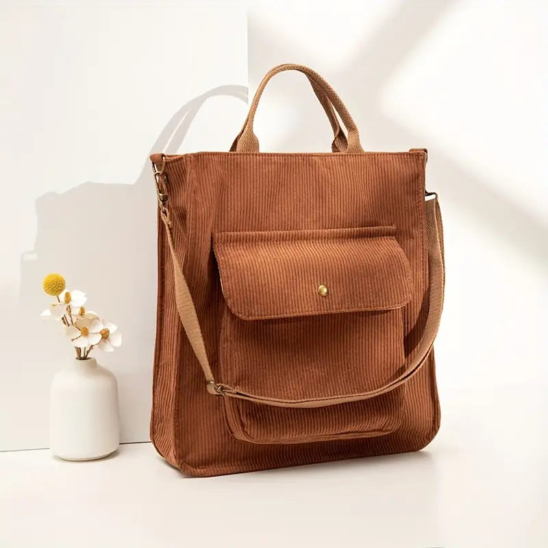 Damen Cord Tote Bag - Elegante Accessorio Quotidiano