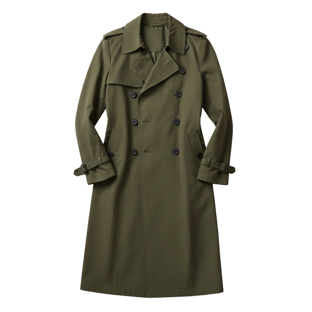 Herren Zweireihiger Trenchcoat - Lang & Wasserdicht