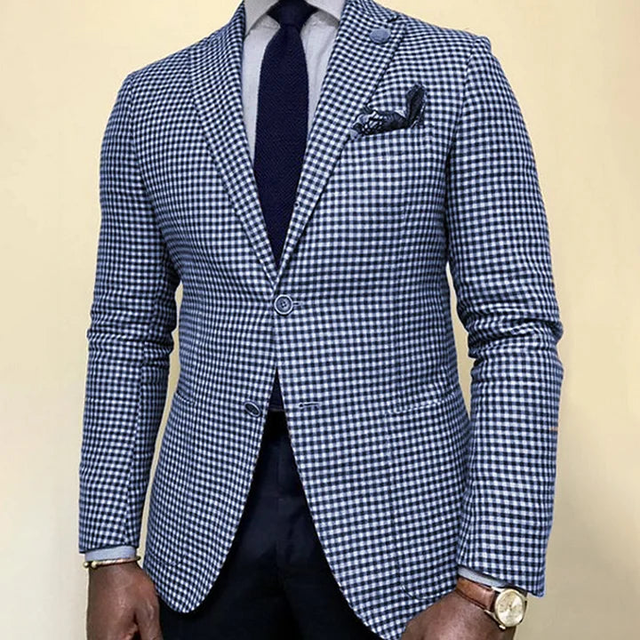 Herren Karierter Blazer – Slim Fit Einreihig