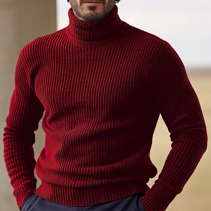Herren Rollkragenpullover - Gerippt Slim Fit