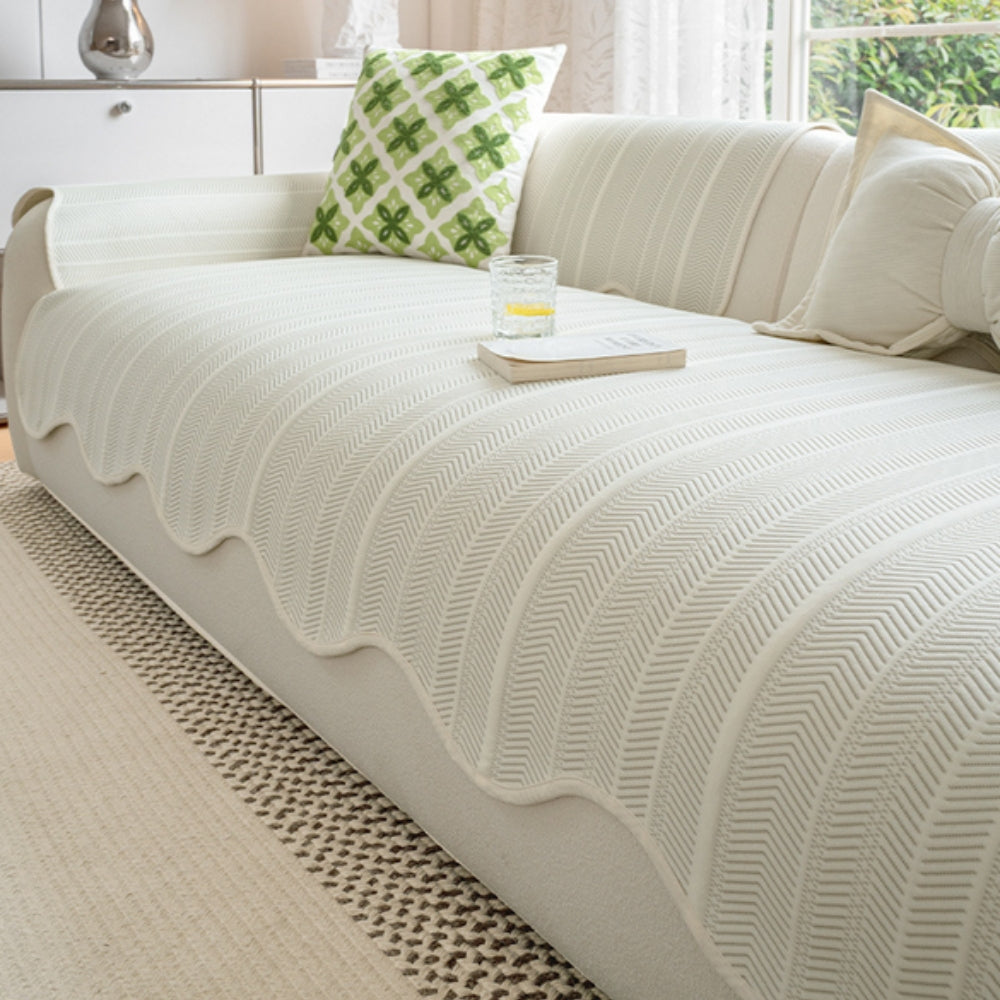 Anti-Rutsch Sofa-Bezug - Weiche Textur mit Wellenkante